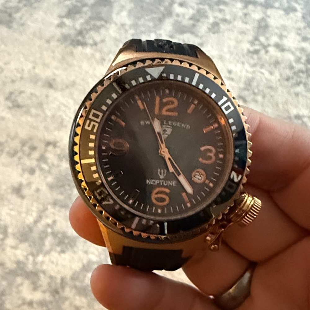 Swiss Legend Neptune Black and Gold Timepiece